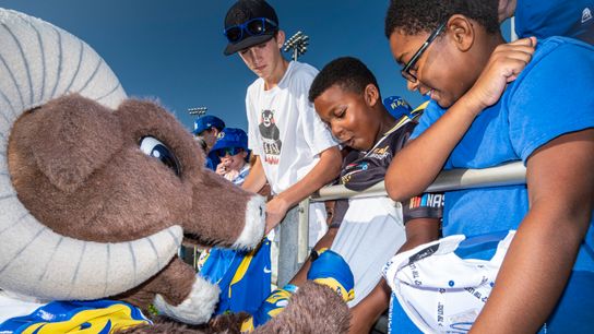 Rams mascot Rampage entertains at training camp