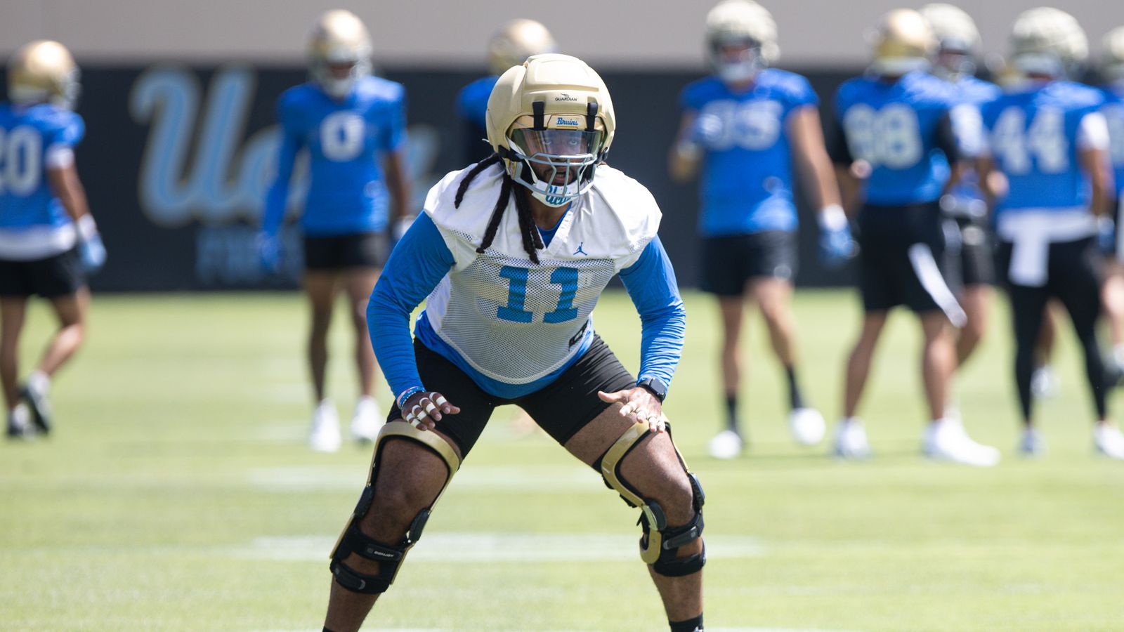 Nico Davillier participates in UCLA's practice session.