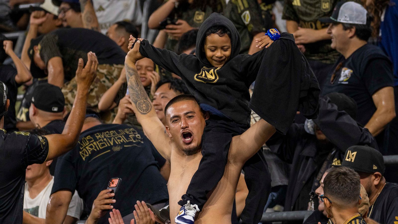 LAFC fans rejoice after a crucial goal against Toluca FC