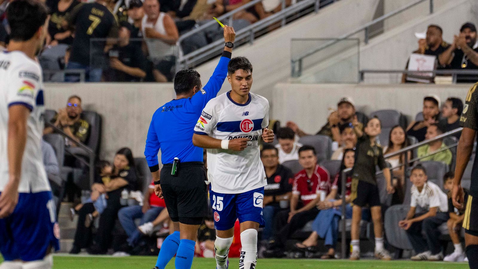 Everardo Lopez fires a shot in Leagues Cup competition