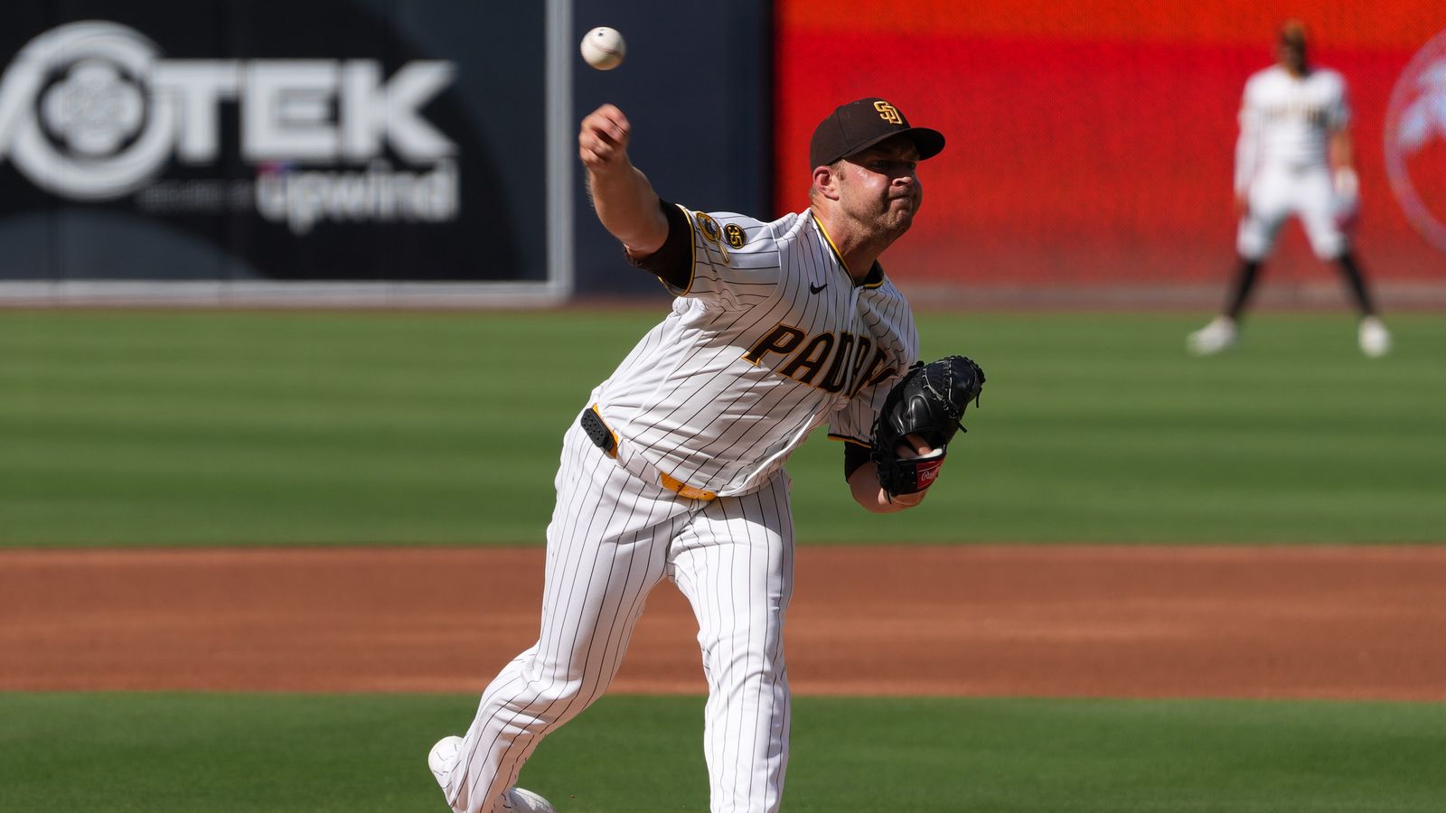 Michael King pitching for the Padres at Petco Park