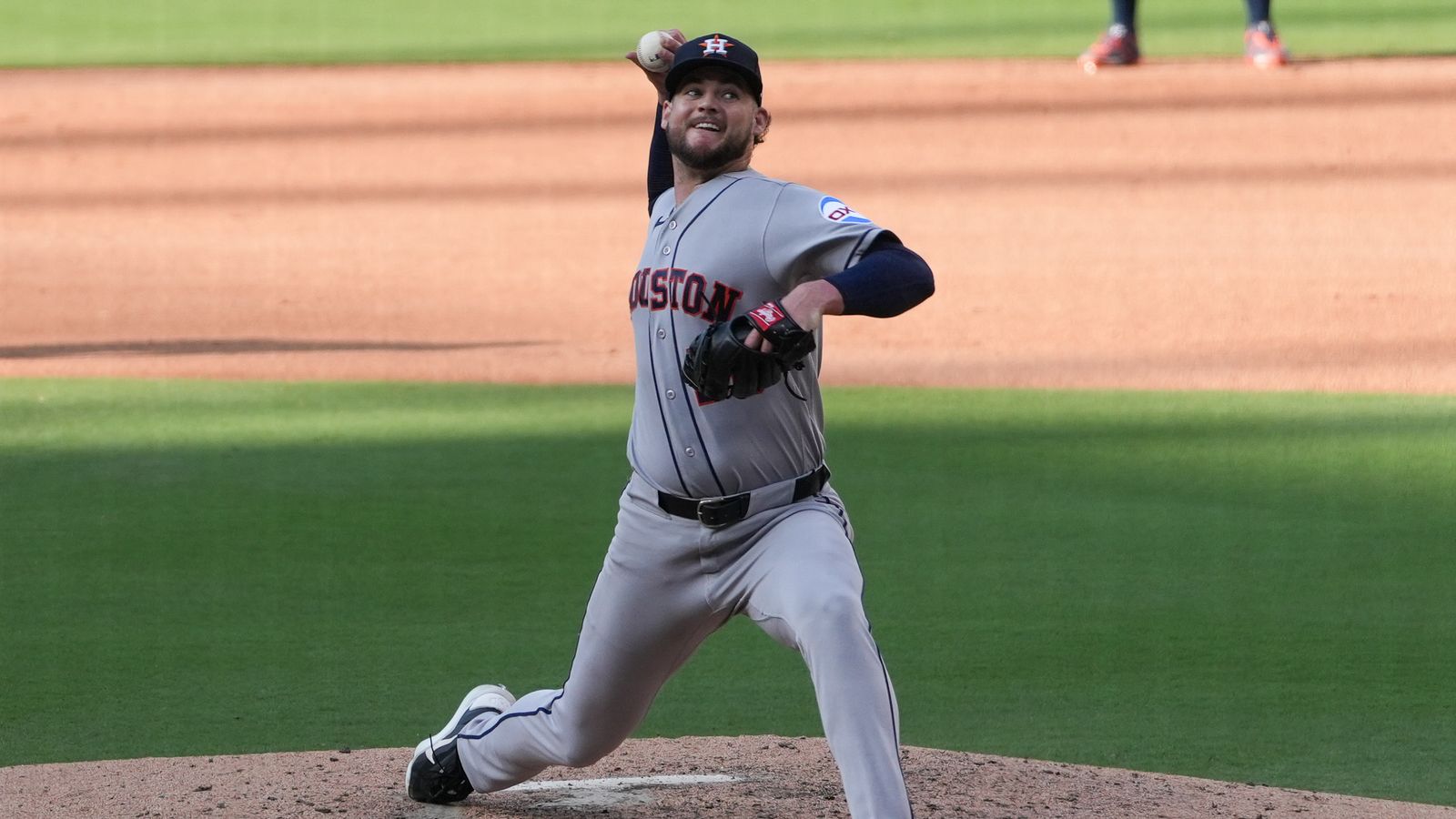 Peter Lambert pitching in MLB game against the Padres