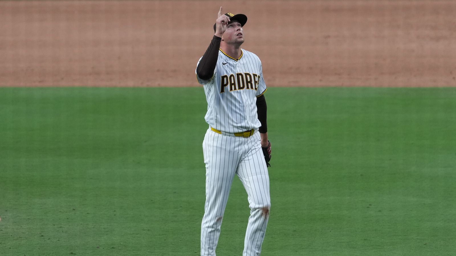 Mason Miller celebrates a strikeout at Petco Park