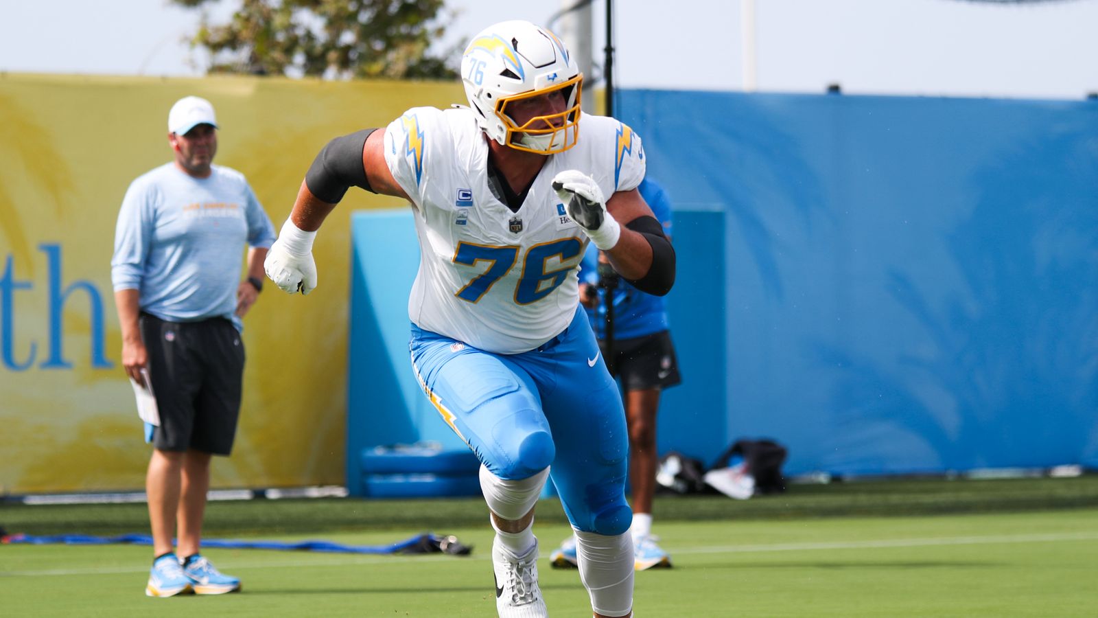 Joe Alt Engages in Drills at Chargers Training Camp