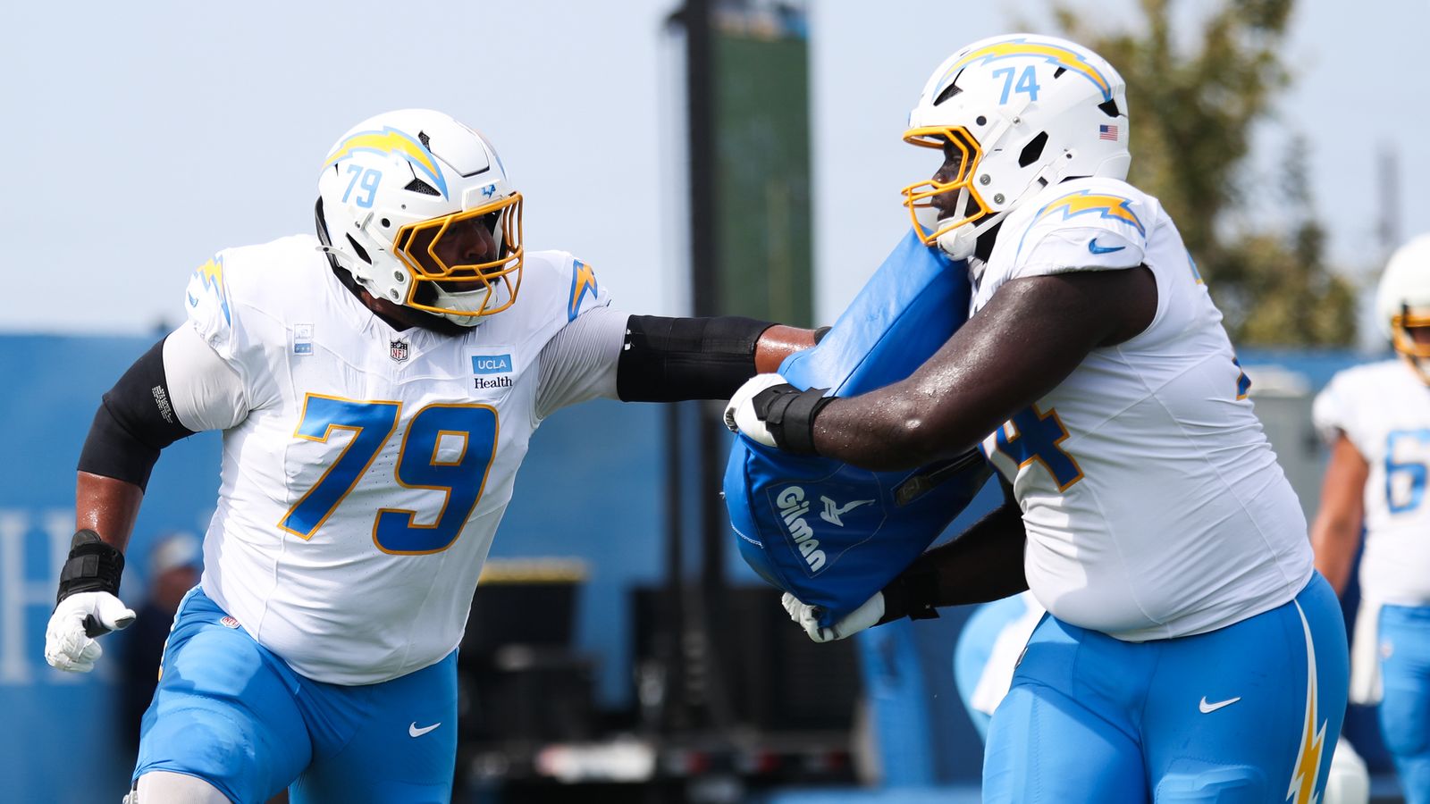 Trey Pipkins III and Kayode Awosika in Training Drills