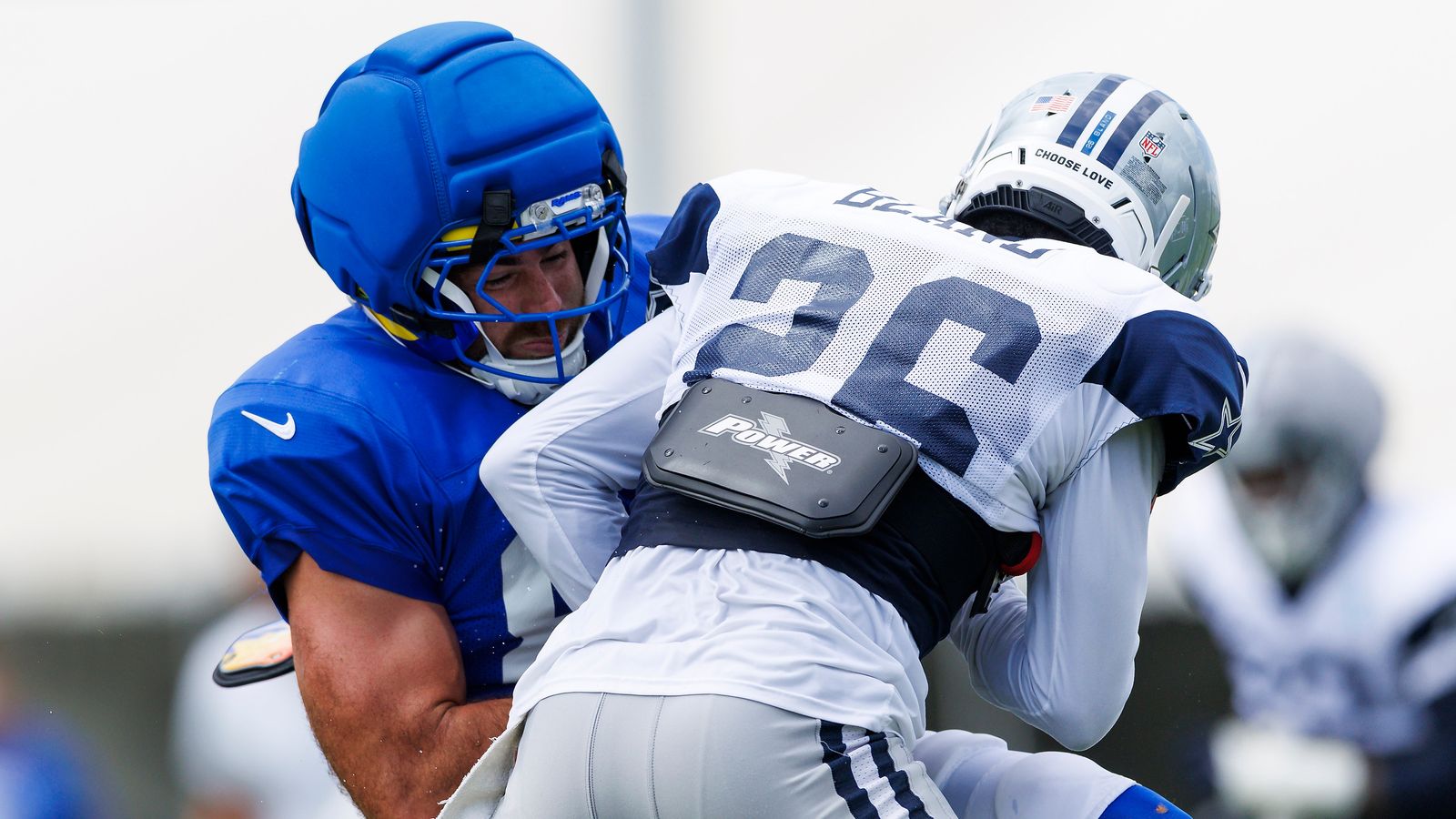 Daron Bland tackles Tyler Higbee at Cowboys-Rams joint practice