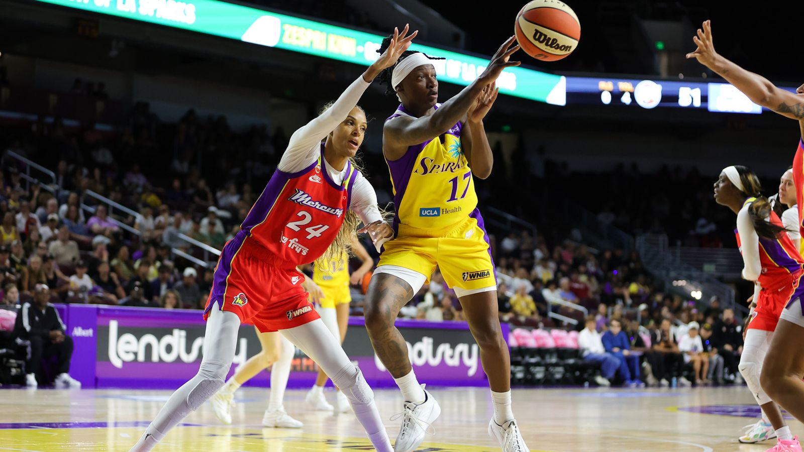 Erica Wheeler passes during a WNBA game