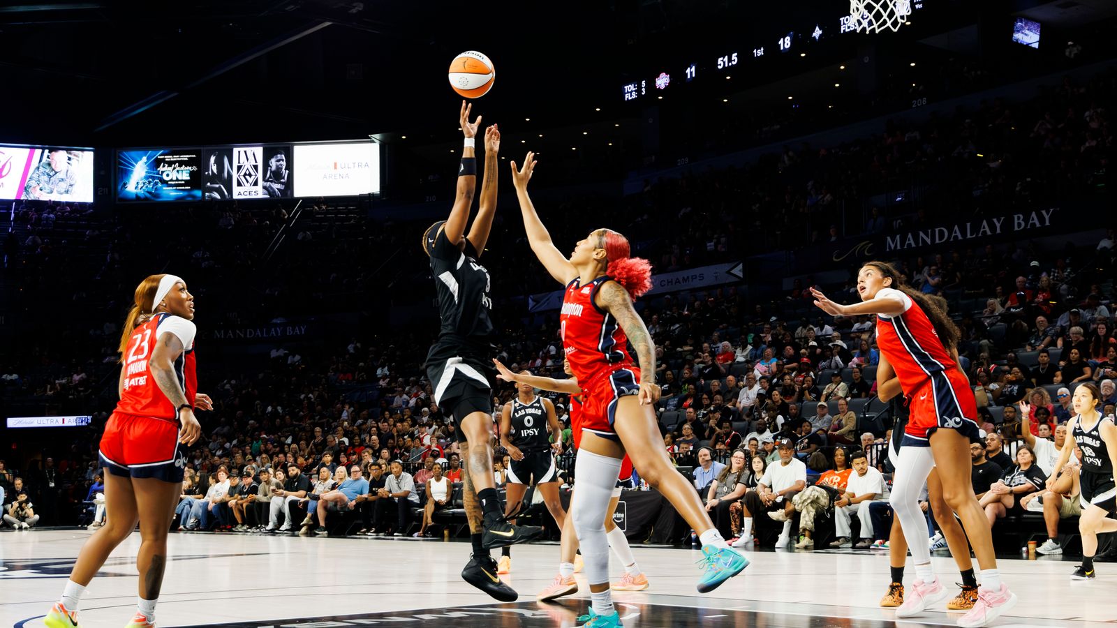 NaLyssa Smith takes a shot in the paint during the WNBA game