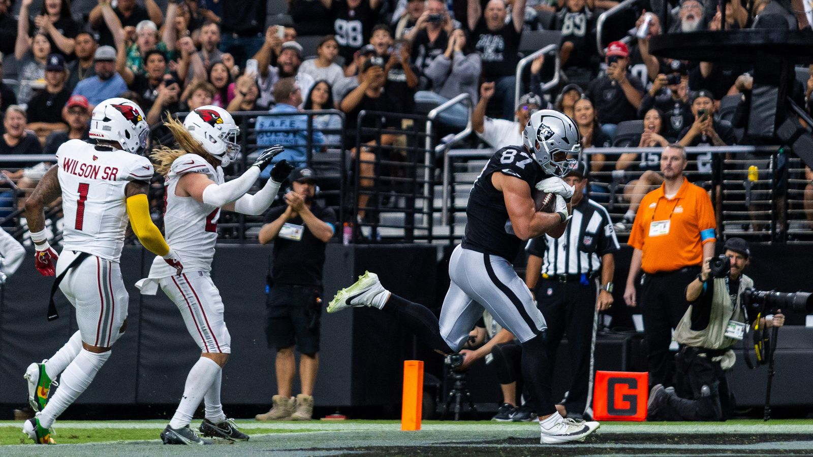 Michael Mayer scores during NFL preseason game