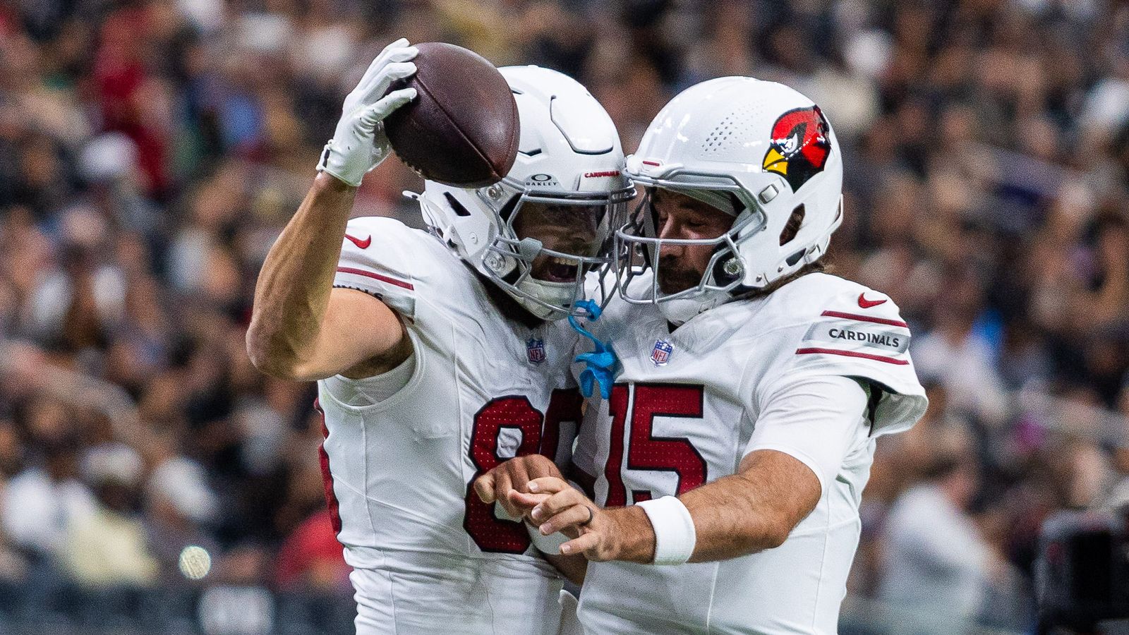 Simi Fehoko celebrates touchdown with Gardner Minshew