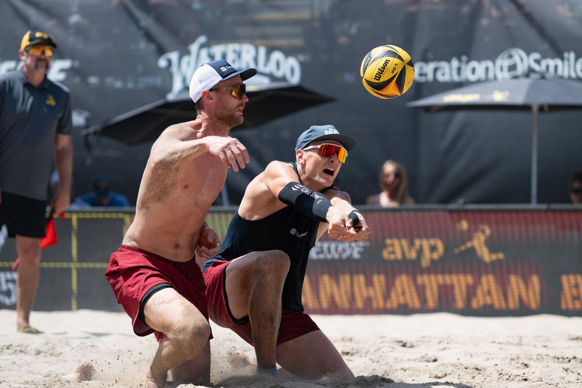 Miles Partain focused on receiving a serve