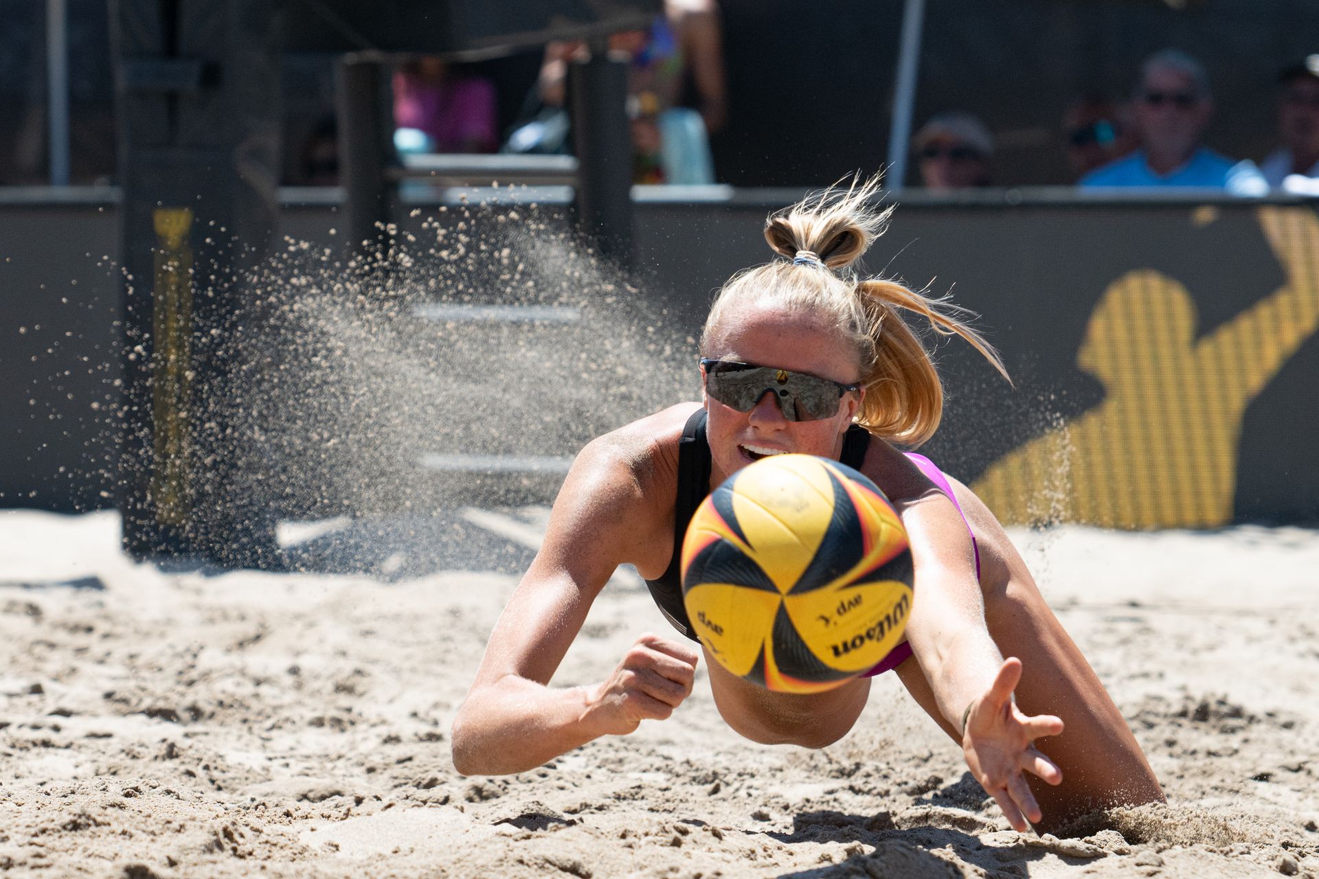 Megan Kraft's determined dive to keep the ball in play