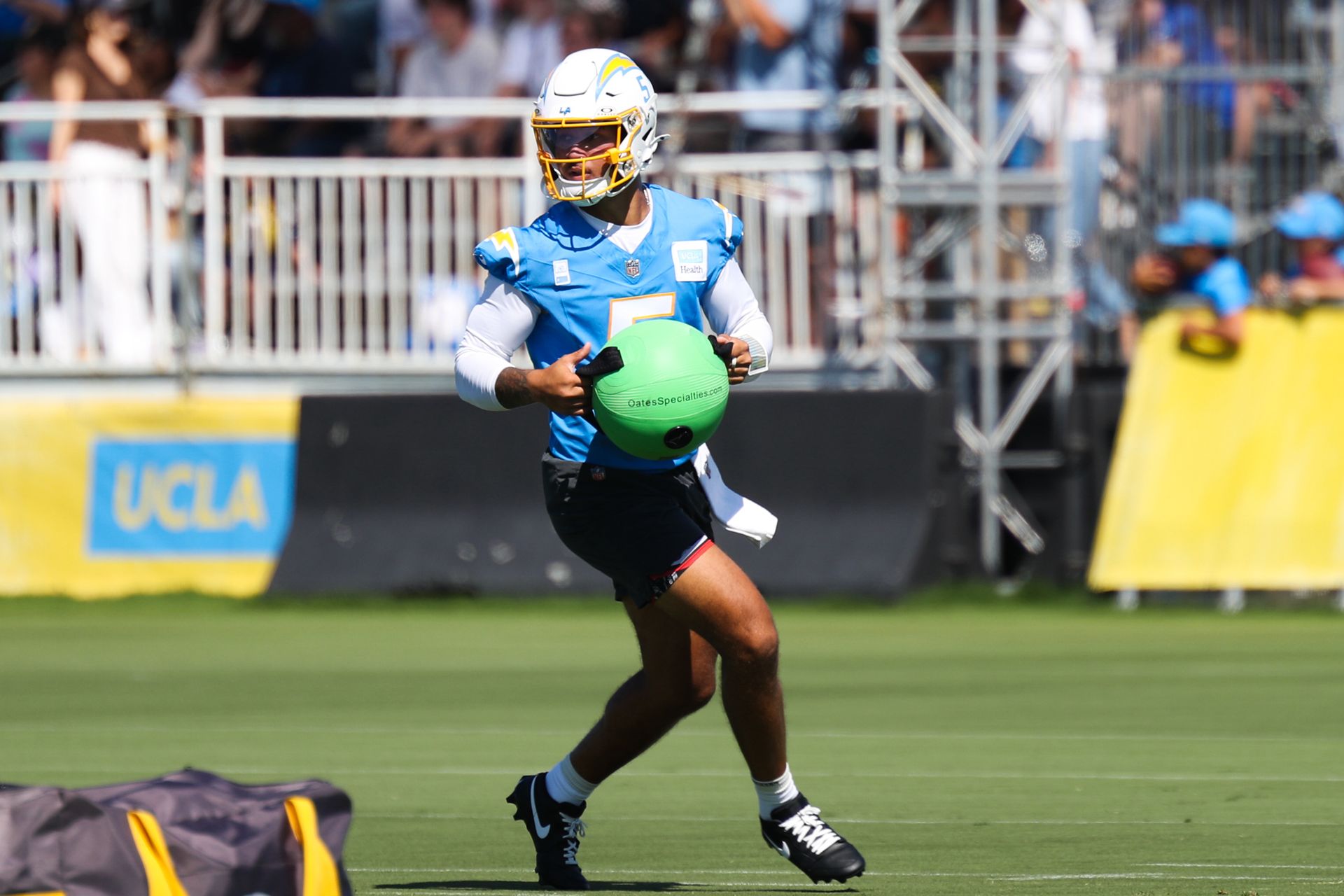 Trey Lance #5 Practices Drills at Chargers Training Camp
