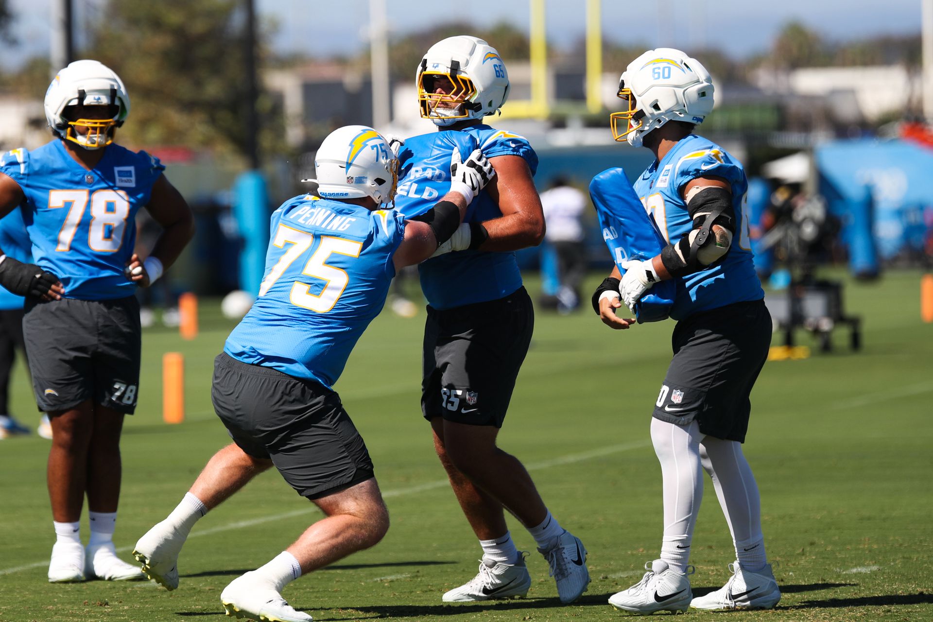 Trevor Penning #75 in Action at Chargers Training Camp