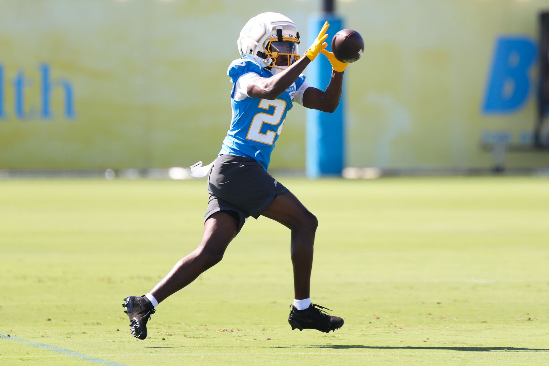 Devonte Ross #24 in Action Catching Pass at The Bolt