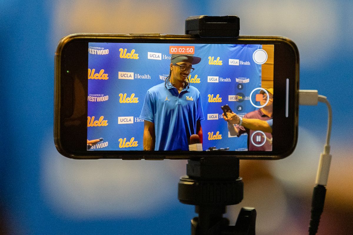 Media captures Nico Iamaleava at UCLA Media Day