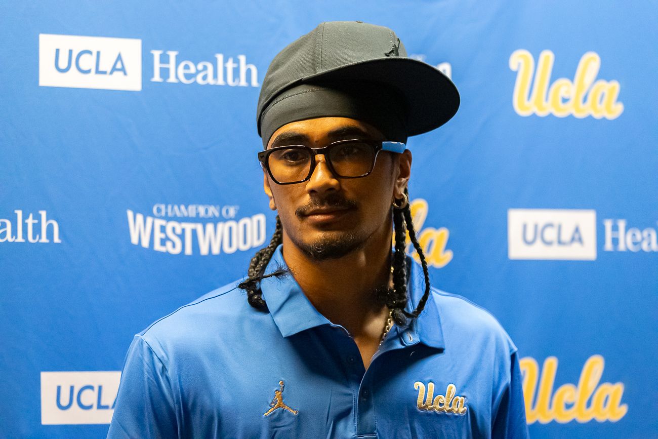 Nico Iamaleava at UCLA Media Day, Pauley Pavilion