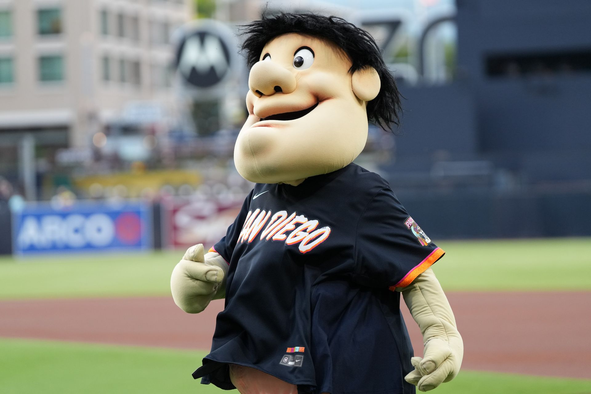 Padres mascot enters the field at Petco Park before the game