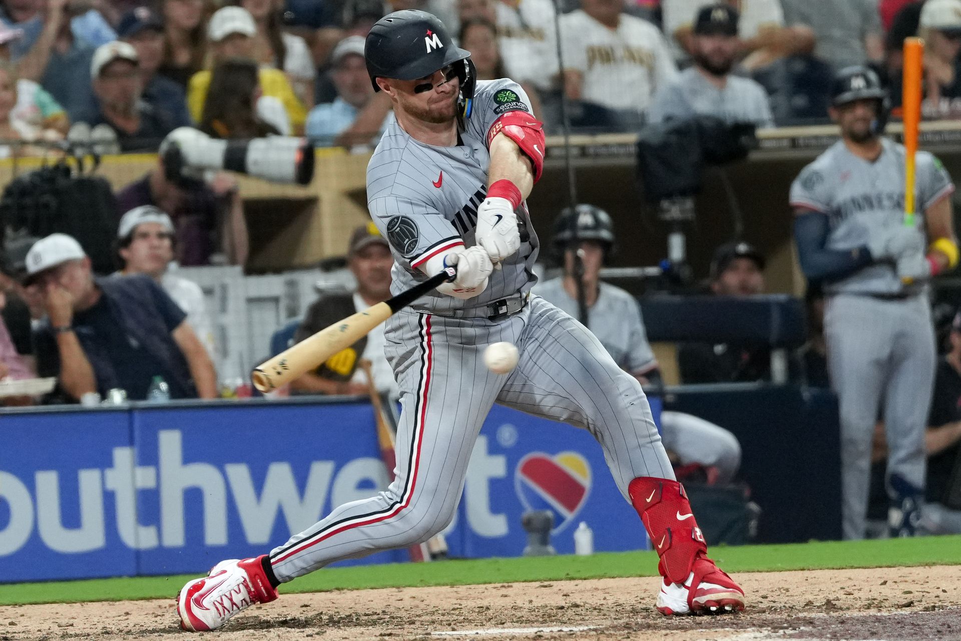 Ryan Jeffers batting against the Padres