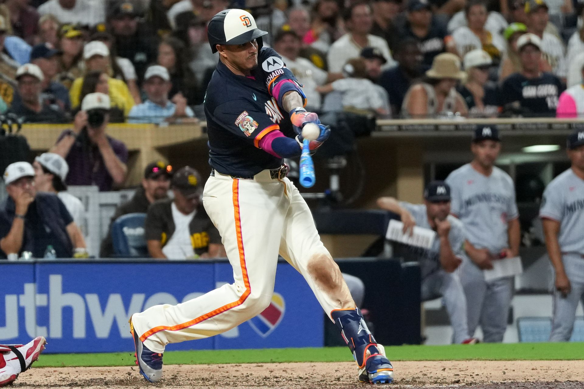 Manny Machado batting against the Twins