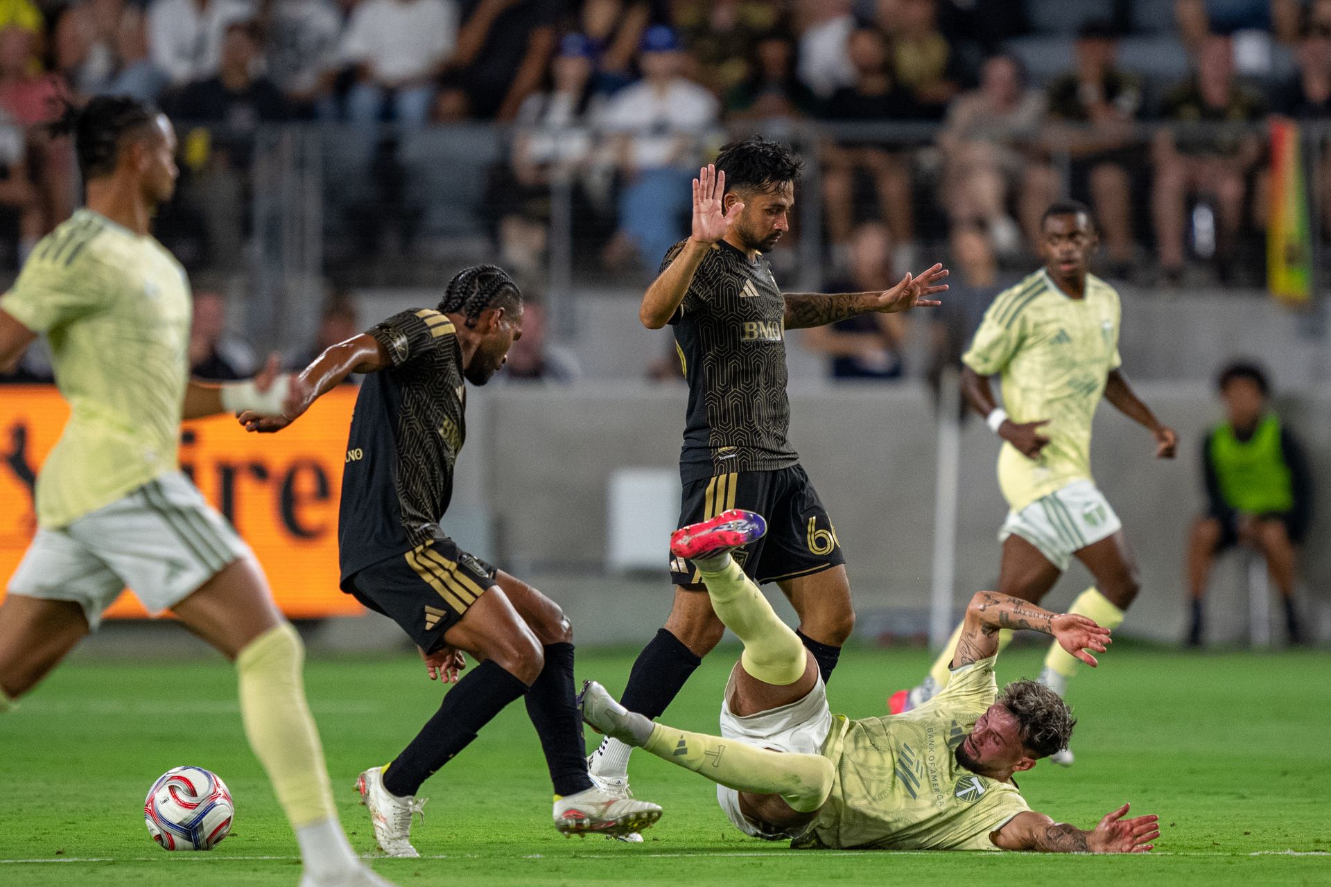 Mathieu Choinière fouled in LAFC vs. Timbers match