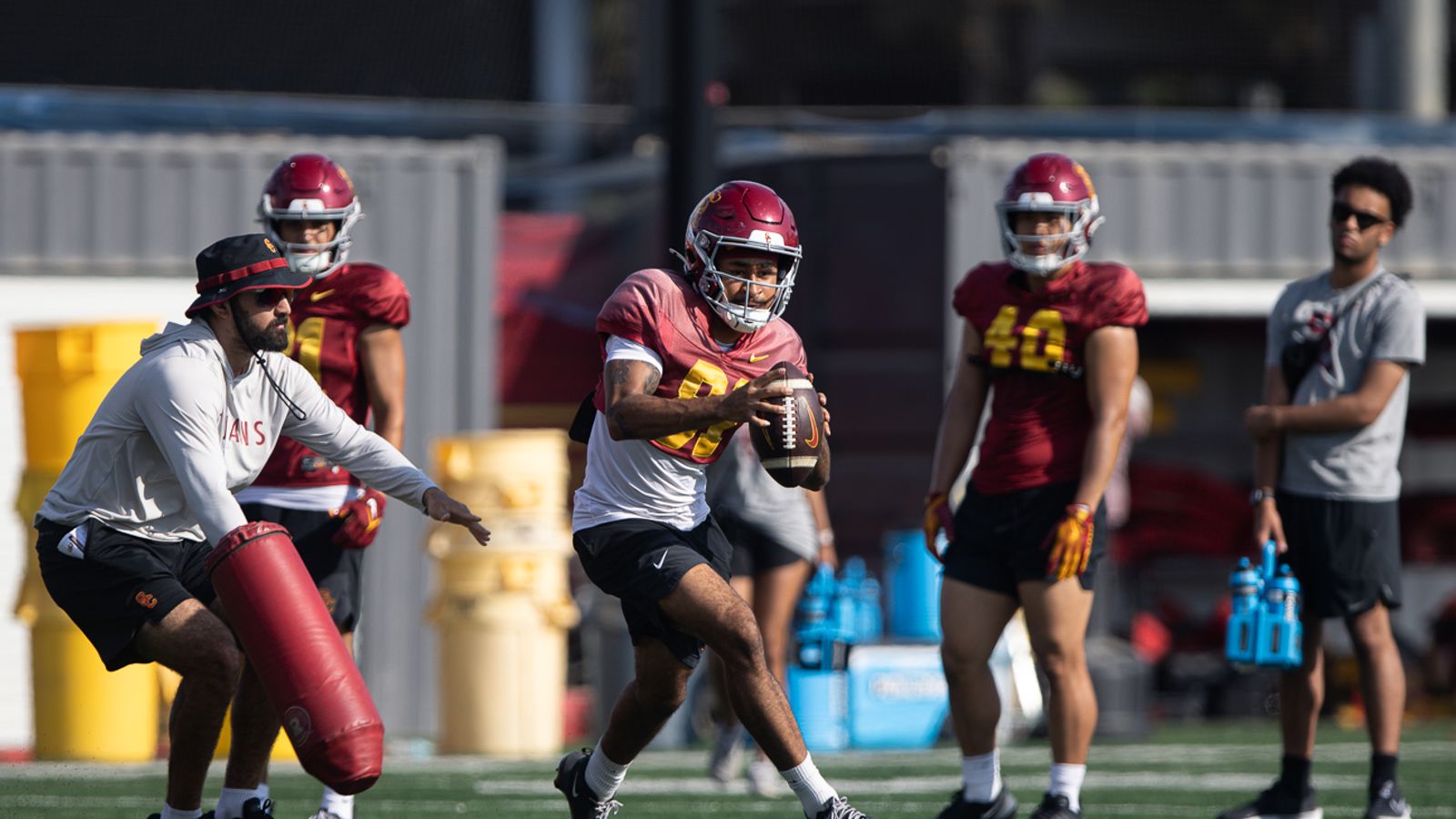 Cameron Sermons (81) Receives a Pass in Practice