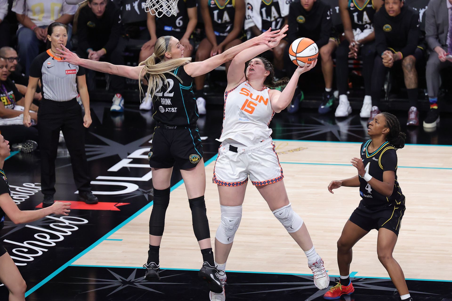 Cameron Brink defends during a pivotal WNBA game moment