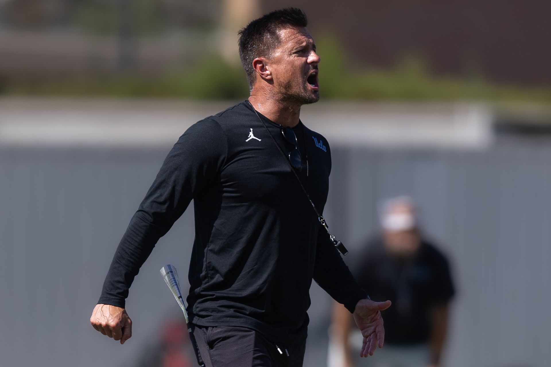 Coach Bob Chesney Overseeing UCLA Practice