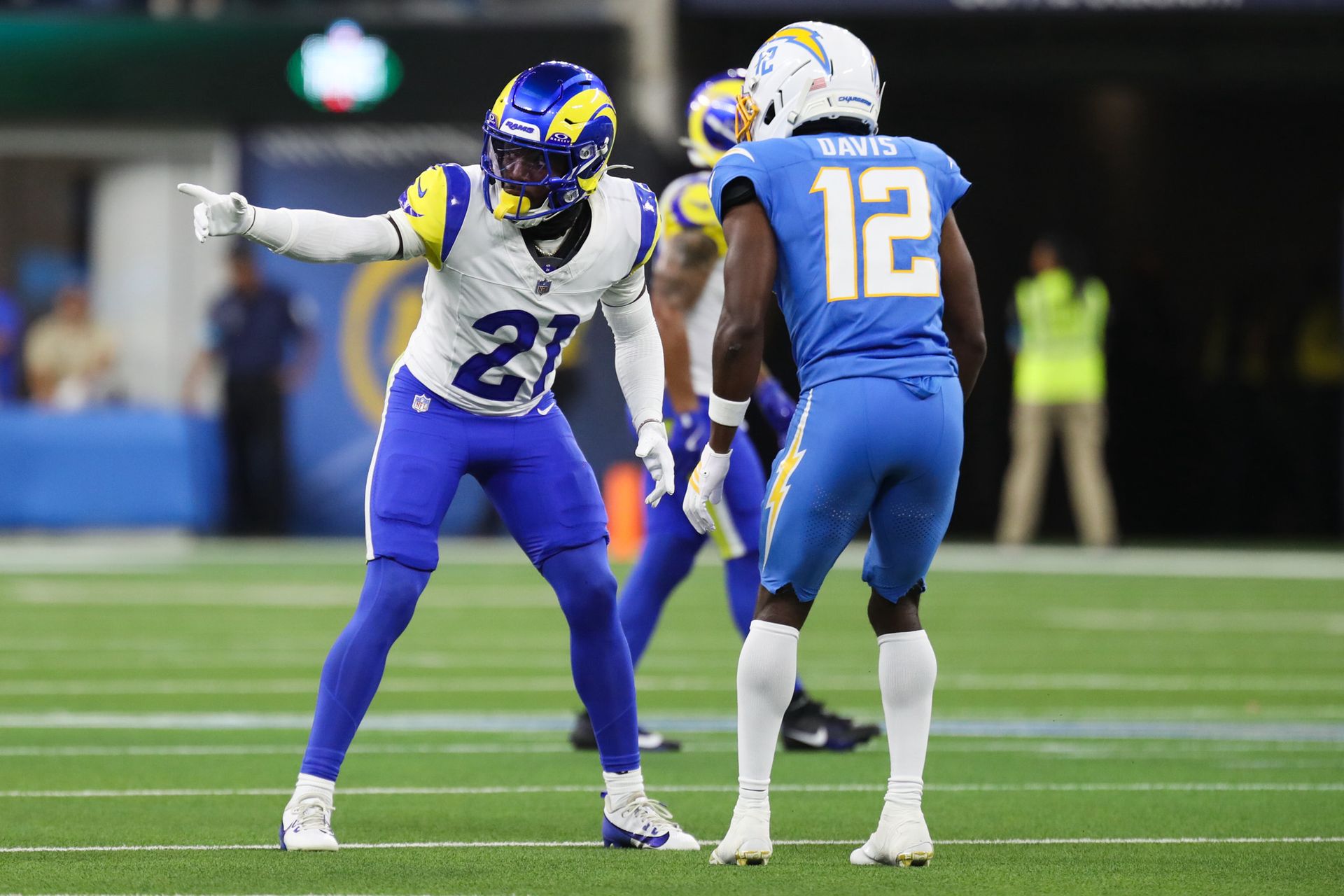 Cam Lampkin signals during a crucial moment of the game.