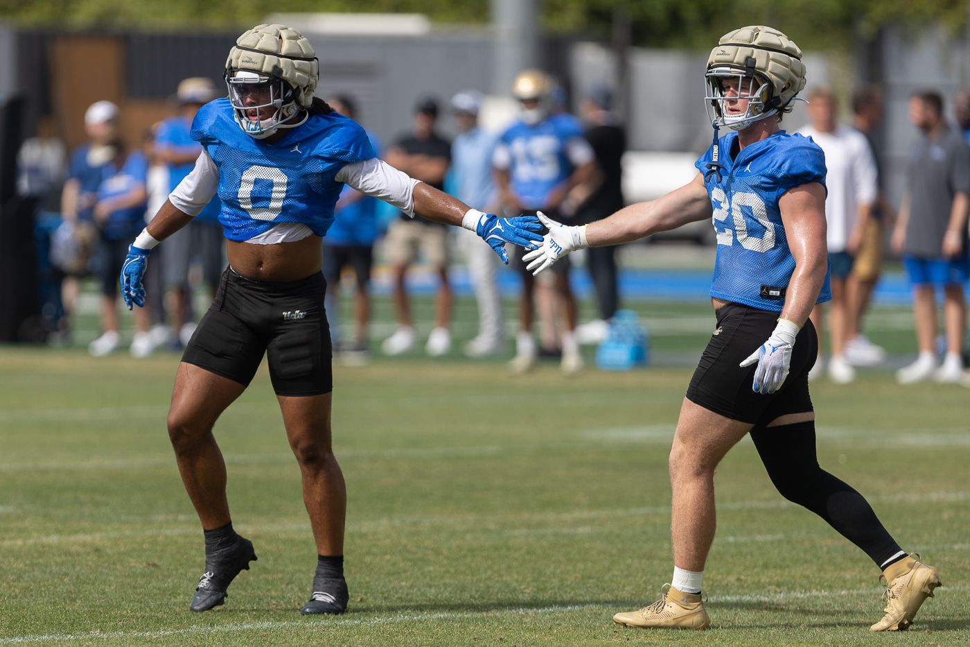 UCLA players celebrate during a practice session