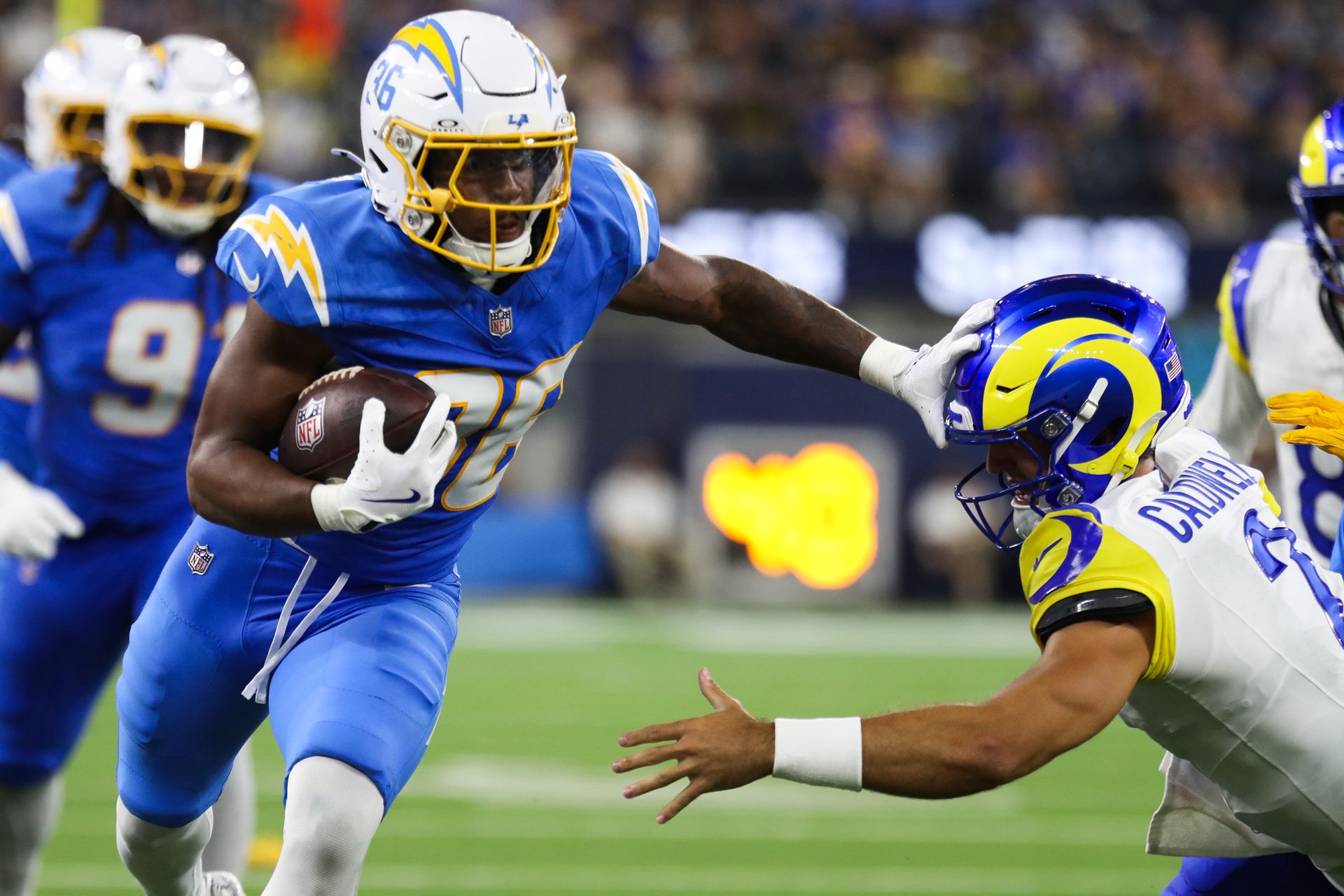 Avery Smith sprints with the ball in a fast-paced moment.
