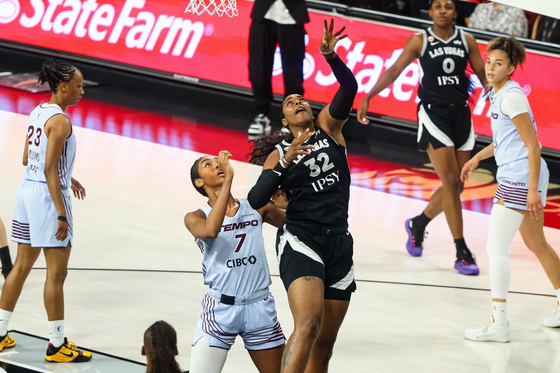 Cheyenne Parker-Tyus makes a basket in the game against Toronto Tempo.