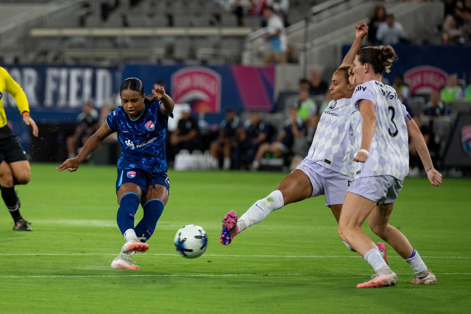 Trinity Bears scores during NWSL game against Racing Louisville