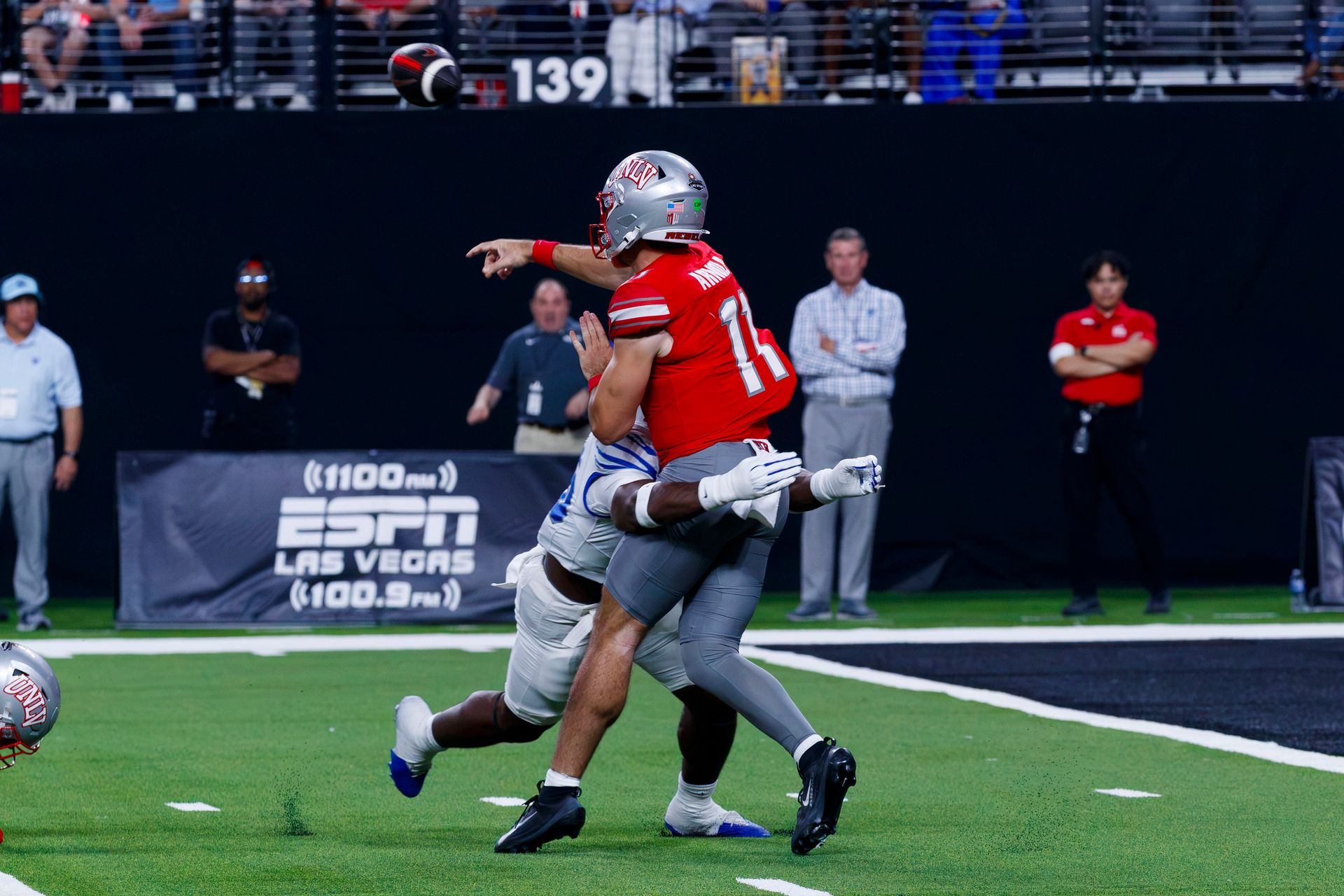 Jackson Arnold makes a pass during the game