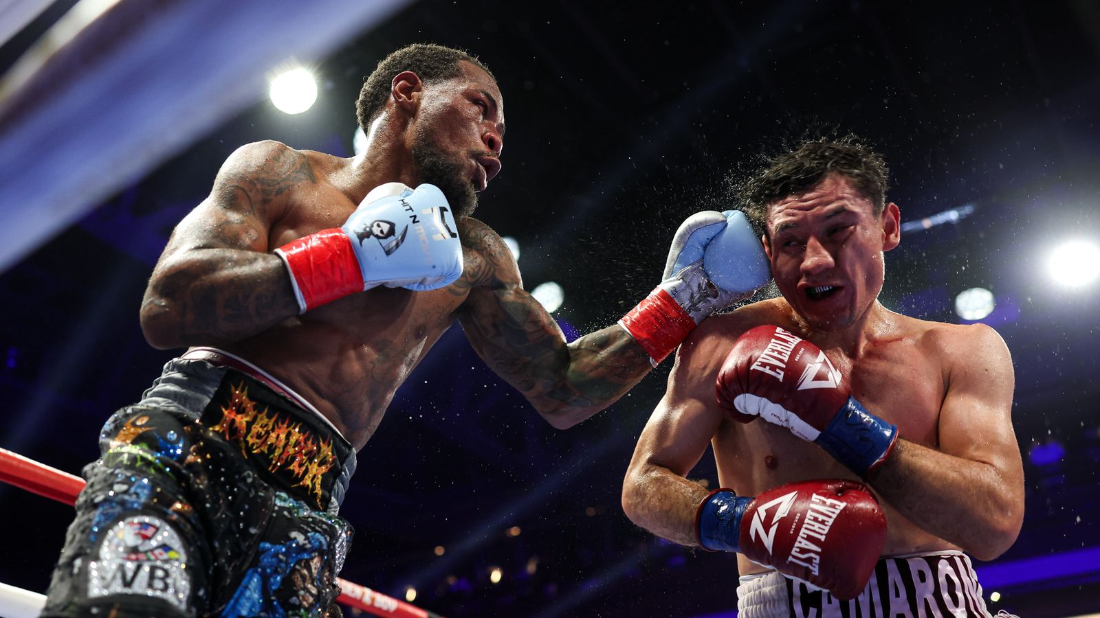 Lamont Roach Jr. counters with a sharp left hook on William Zepeda