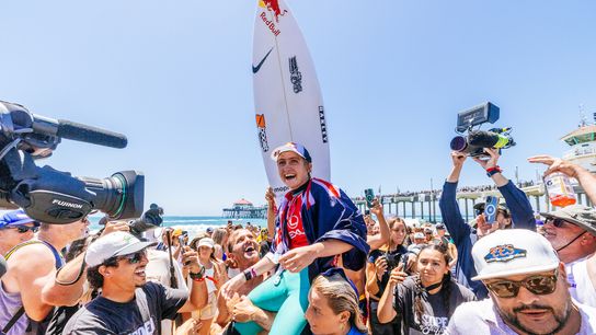 Sierra Kerr of Australia after winning the Final at the Lexus U.S. Open of Surfing.