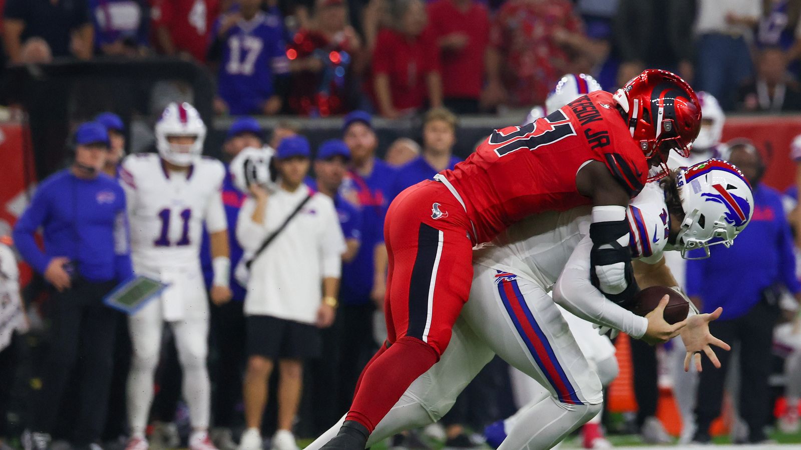 Will Anderson Jr. sacks Josh Allen in a defensive showdown at NRG Stadium