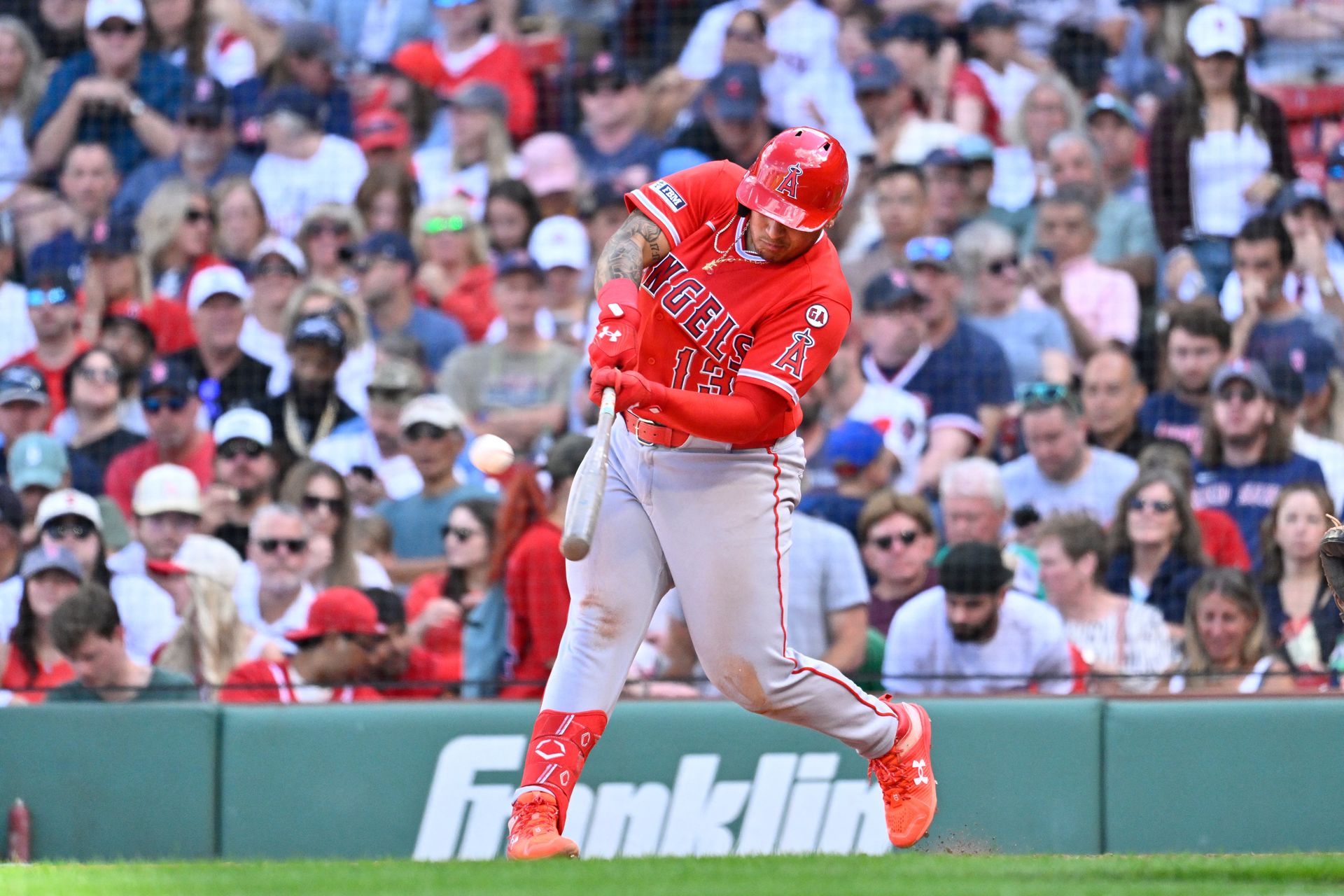 Moises Ballesteros homers against the Red Sox during the sixth inning.