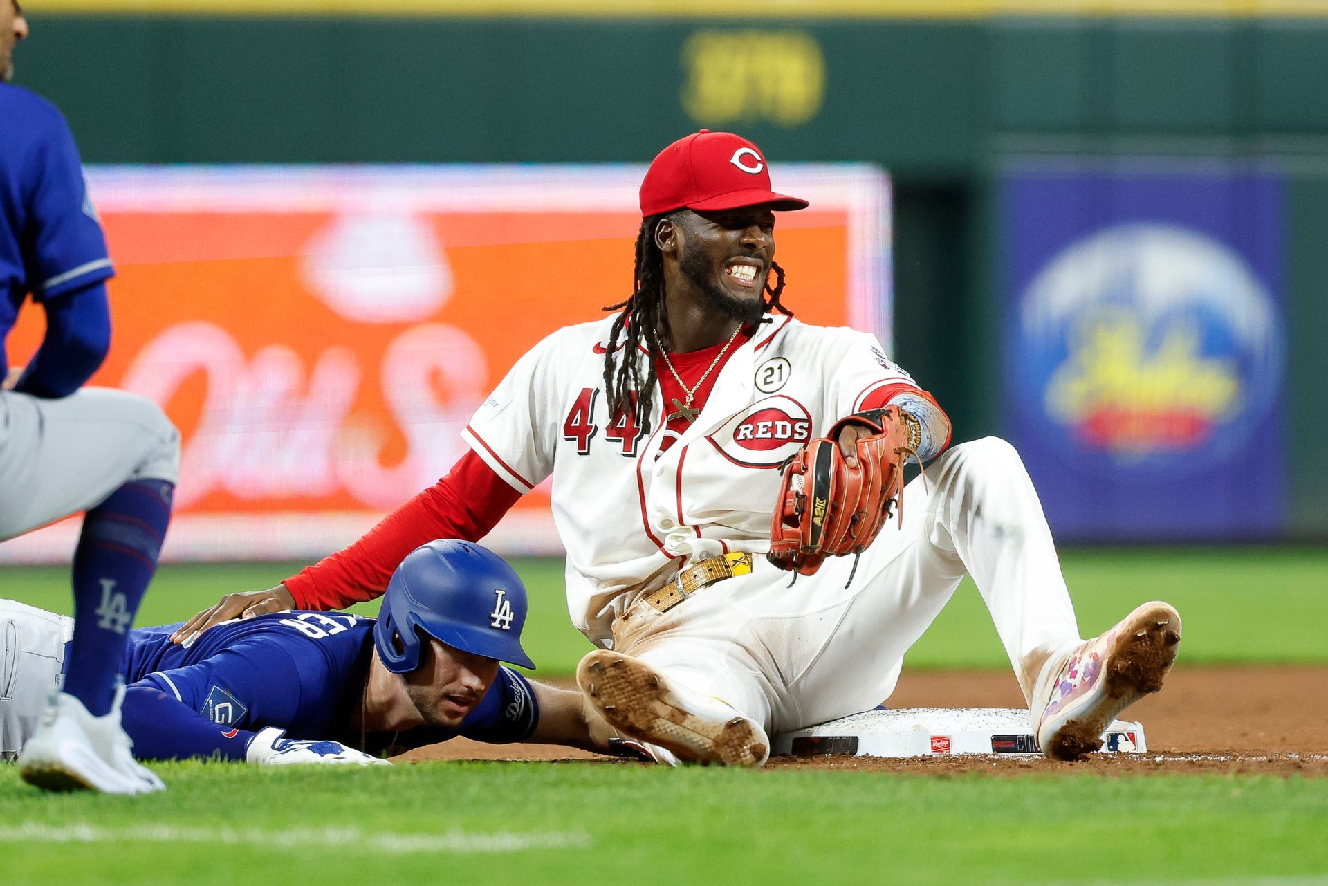 Elly De La Cruz celebrates after a play, Great American Ball Park, Sep 15, 2026