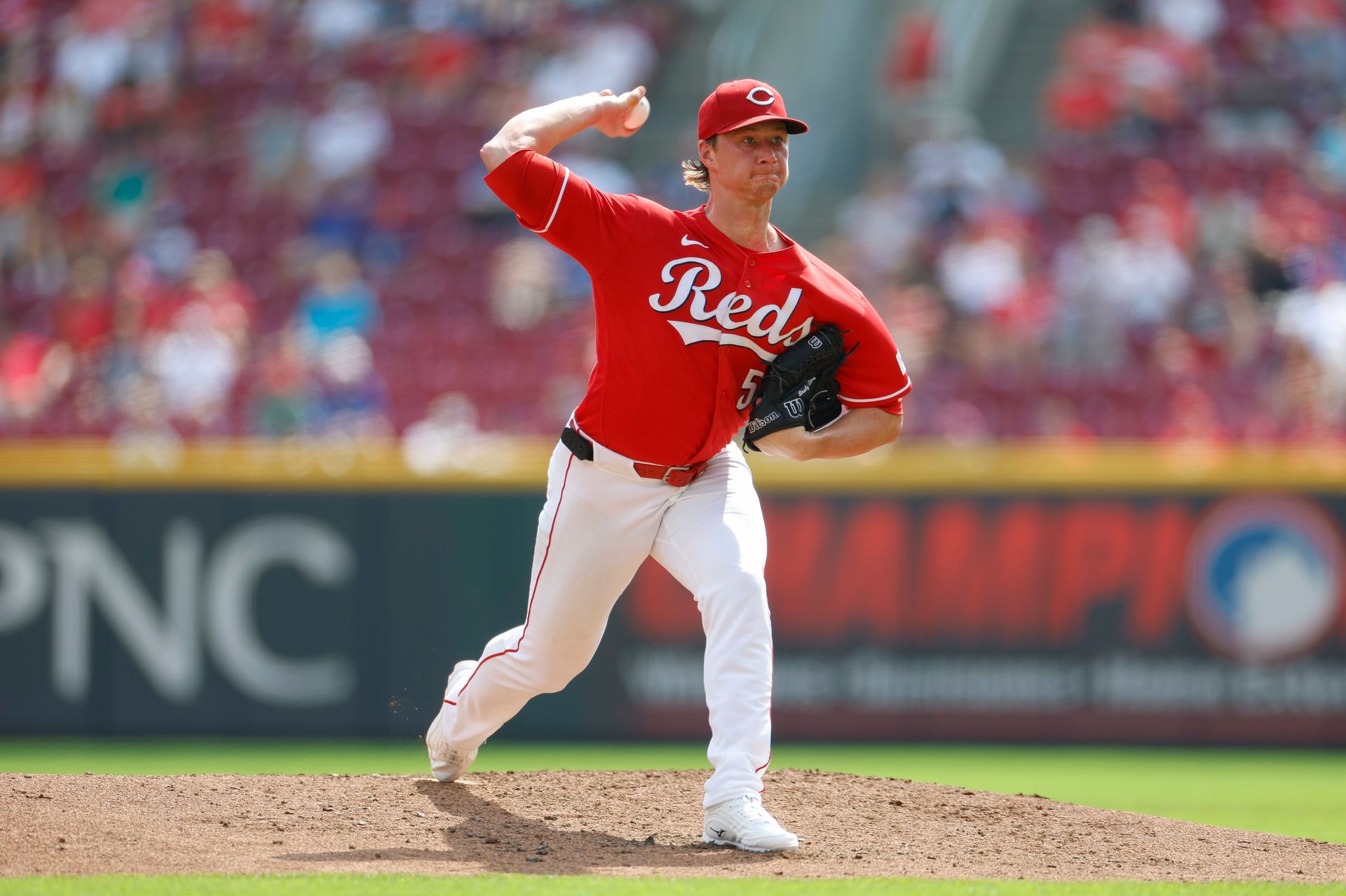 Brady Singer pitches against the Dodgers, September 17, 2026