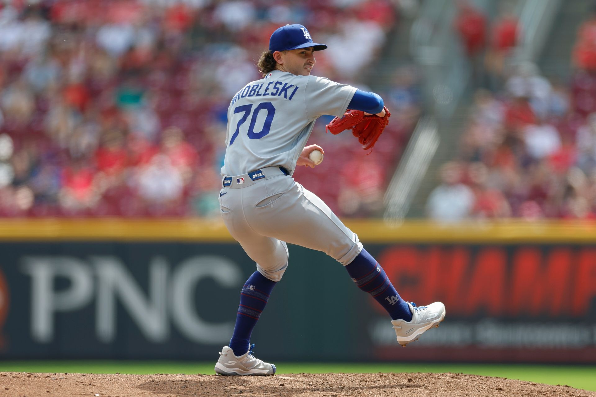 Justin Wrobleski in action against the Reds, September 17, 2026
