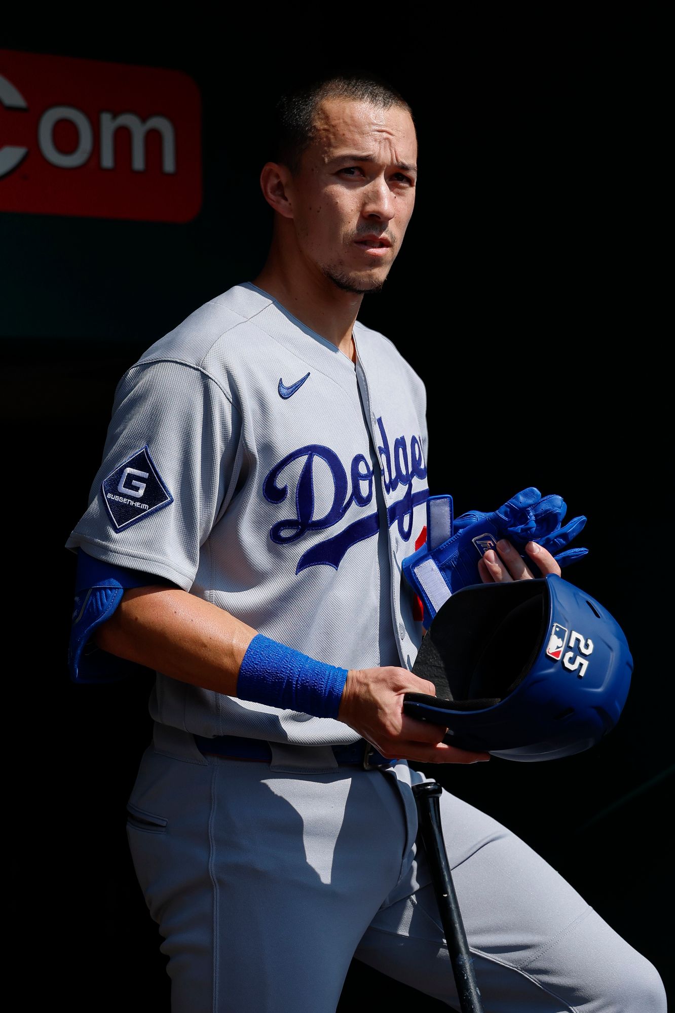 Tommy Edman in the dugout, September 17, 2026