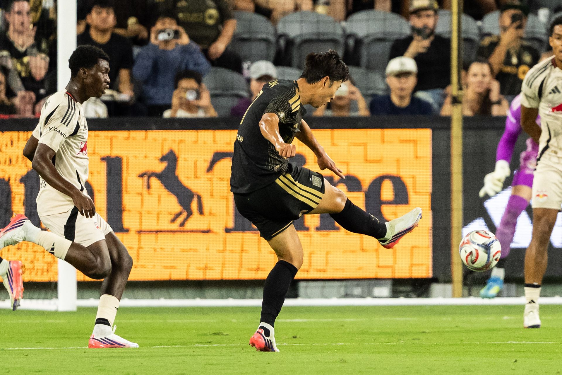 Heung-Min Son attempts a goal in LAFC's match