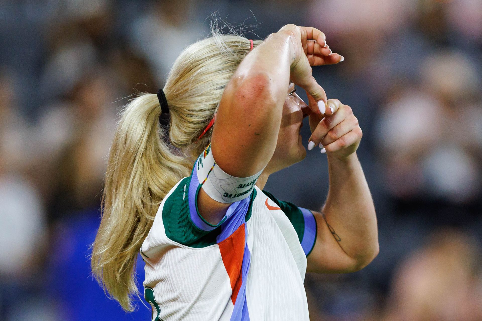 Janine Sonis of Denver Summit FC celebrates a goal in NWSL match