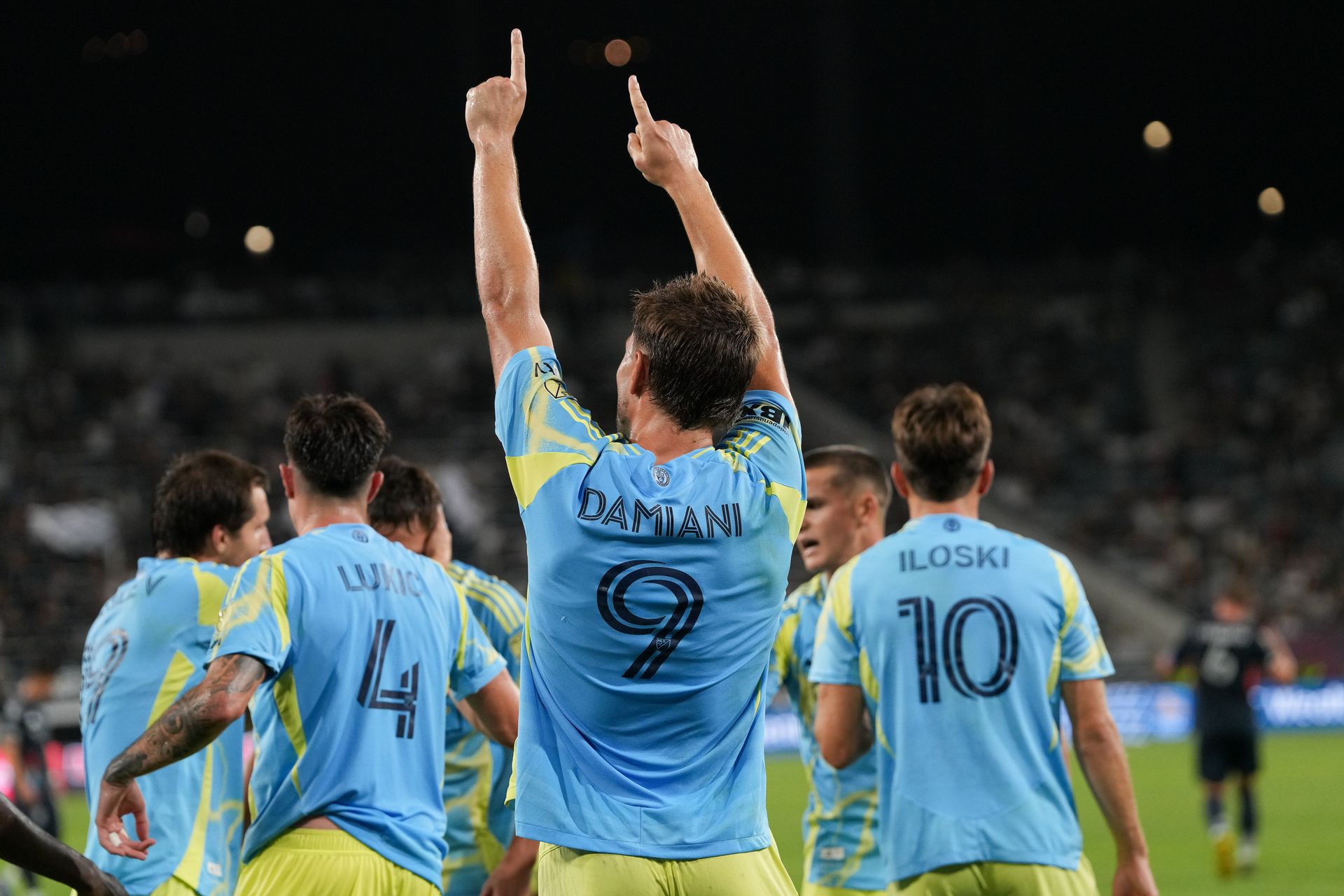 Bruno Damiani celebrates after his goal against San Diego FC