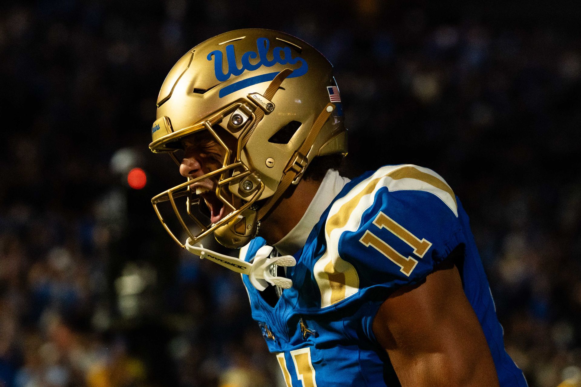UCLA's Landon Ellis celebrates a score against Purdue, NCAA 2026