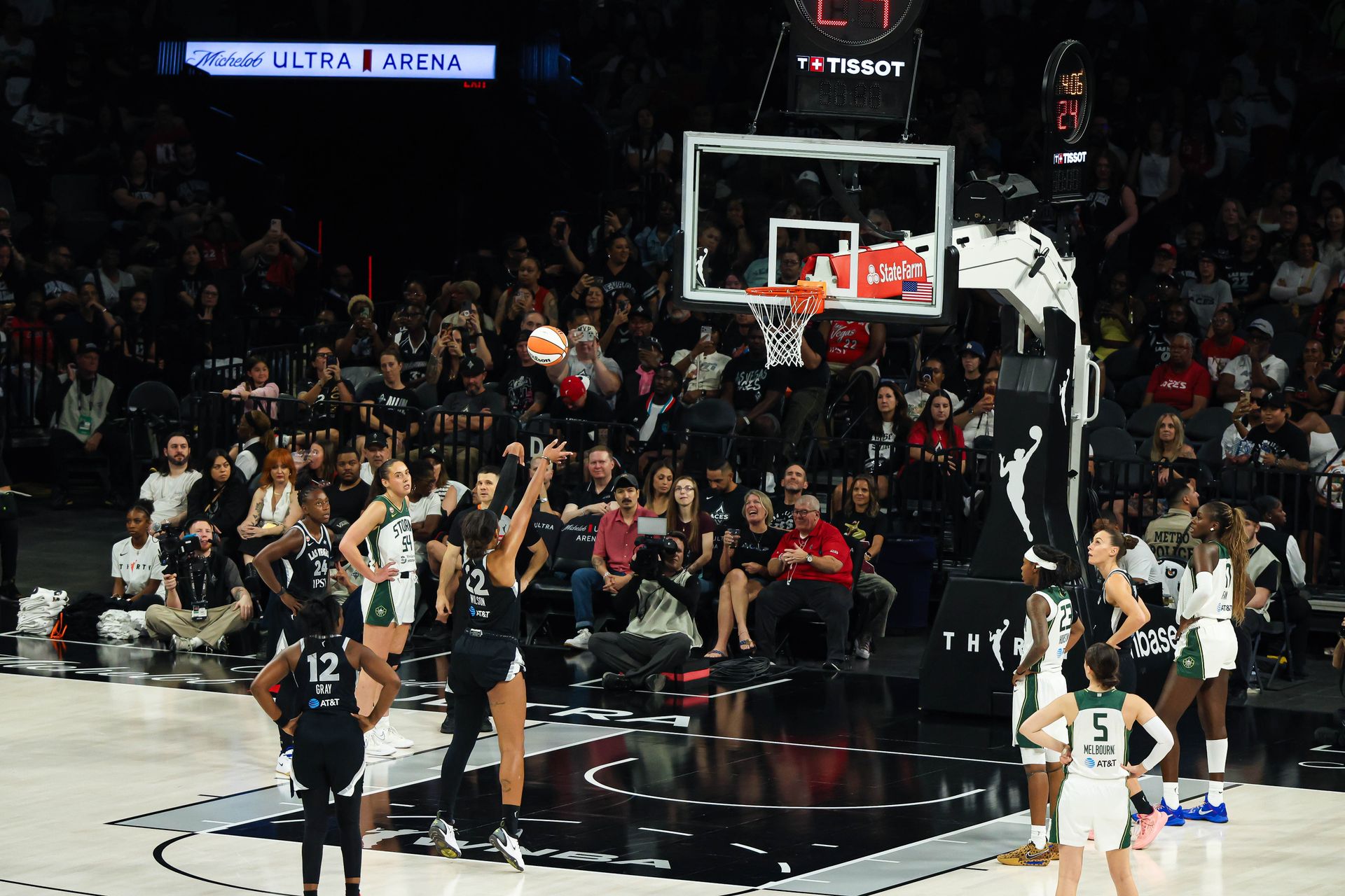 A'ja Wilson scores her 1,000th point of the season against Seattle Storm
