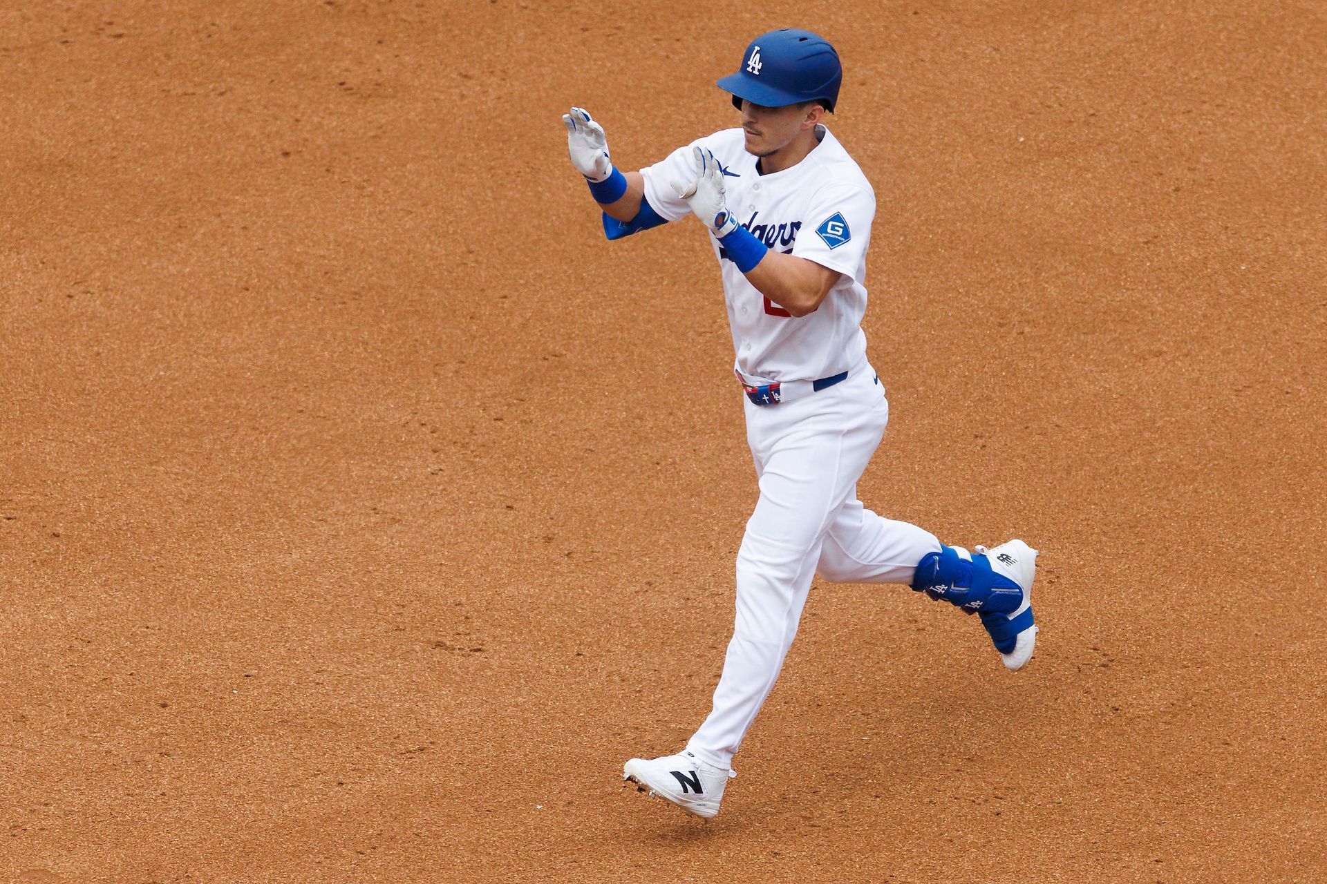 Tommy Edman #25 Celebrates Home Run at Dodger Stadium