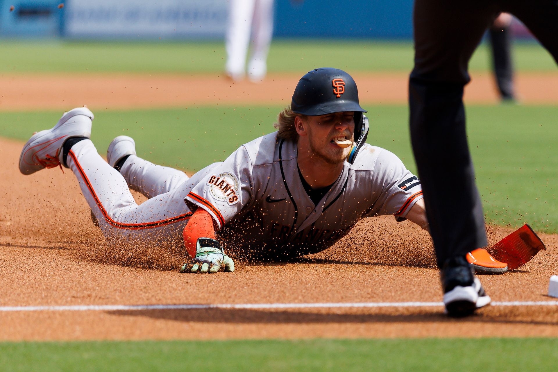 Jonah Cox #53 Slides into Third Base in Dodgers Game
