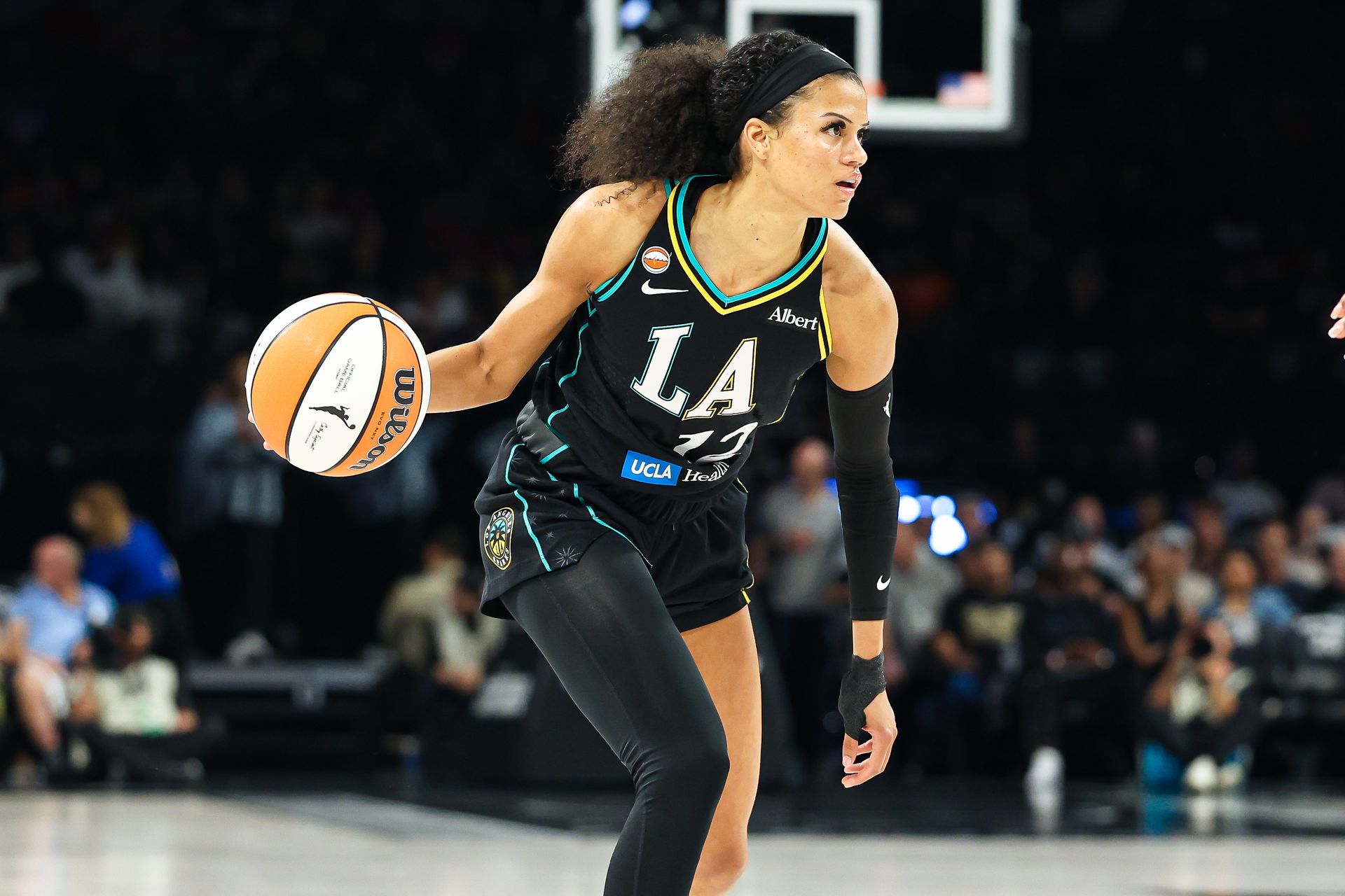 Rae Burrell in action during the first quarter